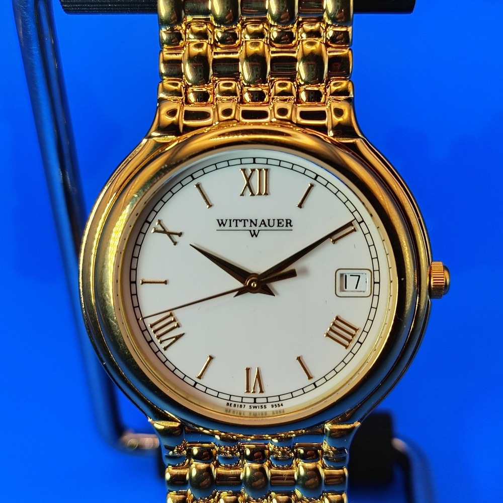 Vintage 1996 Whittnauer Laureate Swiss Made 30mm Mens Quartz Watch W/Papers Mint
